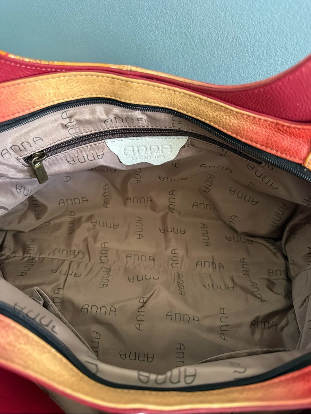 Anna by Anuschka Genuine Leather Hand Painted Large Ruched Summer Bloom Hobo